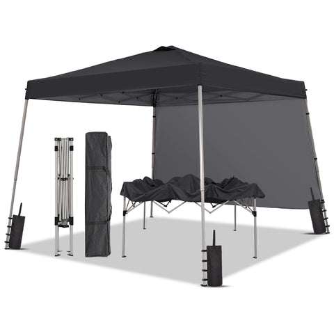 Ainfox 8ft x10ft Pop Up Canopy Tent, Portable Gazebo, Outdoor Canopy for Events With 1/2 SideWall and 4 Sandbags