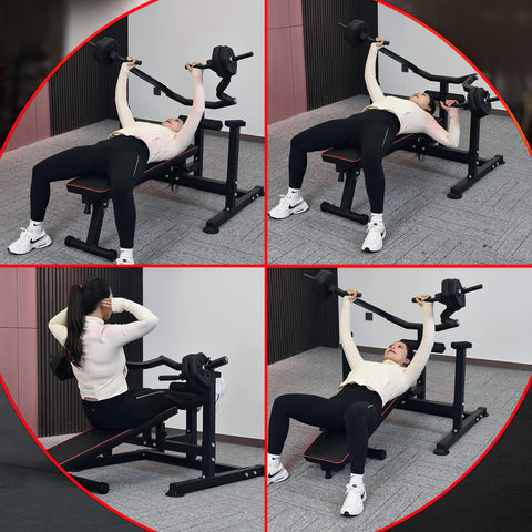 Ainfox Multifunctional Adjustable Flat Incline Bench Press with Dumbbell Rack