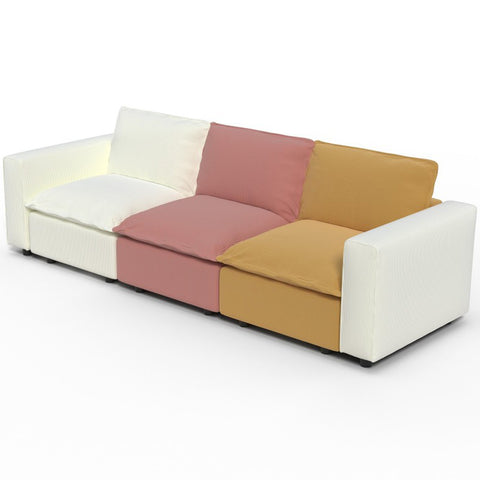 Ainfox 114inch 3-Seat Sofa Luxury Sofa Rainbow Sofa For Home,Appartment,Villa
