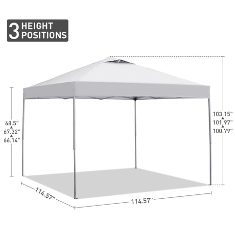 Ainfox 10ft X10ft Ventilated Top Patio Canopy For Outdoor With Four Sandbags