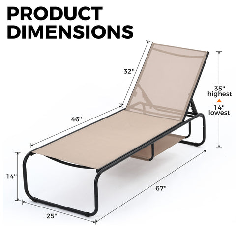 Ainfox 2 pcs Patio Lounge Chair Outdoor, Pool Lounge Chairs