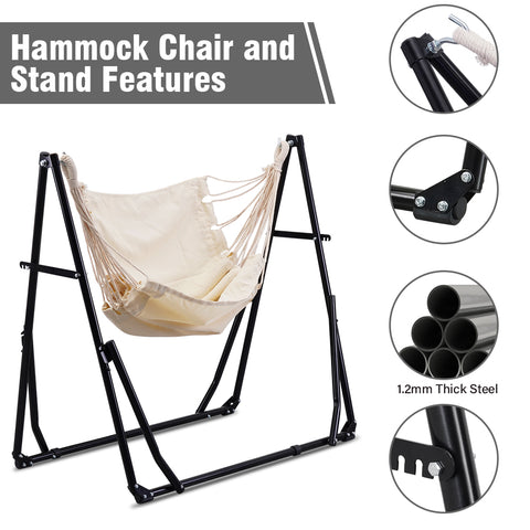 Ainfox 2 in 1 Portable Hammock Bed Camping Chair with Stand Included