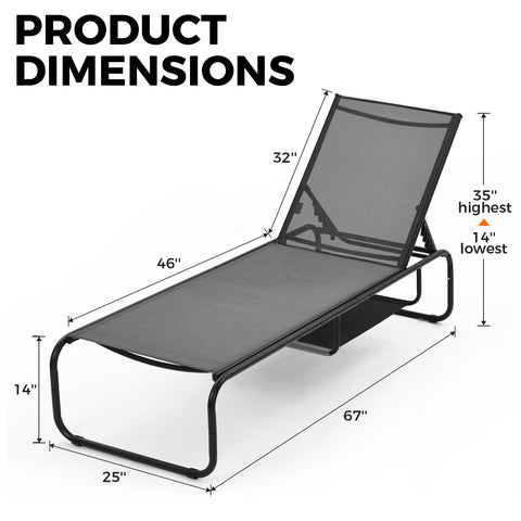 Ainfox 2 pcs Patio Lounge Chair Outdoor, Pool Lounge Chairs