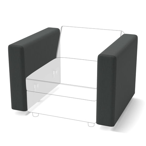 Ainfox 2-Sofa Armrest Gray Modular Sectional Sofa Couch, Convertible Sofa Couch with Storage