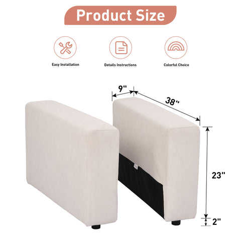 Ainfox Module Sofa Oversized Sectional Sofa Armrest Beige For Living Room