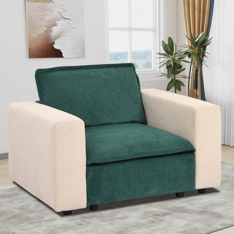 Ainfox Module Sofa Oversized Sectional Sofa Green With Armrest Beige For Living Room