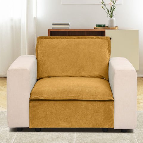 Ainfox Module Sofa Oversized Sectional Sofa Yellow With Armrest Beige For Living Room