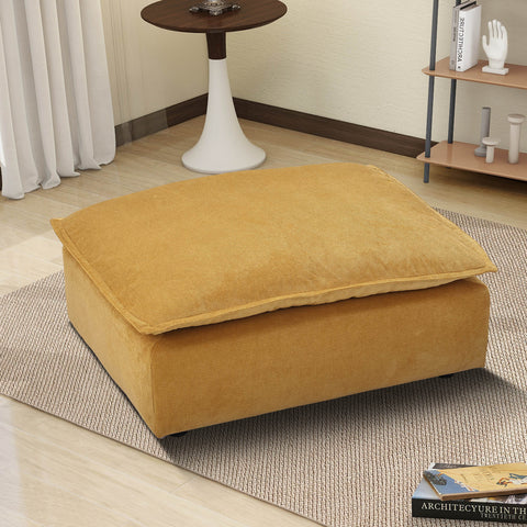 Ainfox Module Sofa Oversized Sectional Sofa Ottoman Yellow For Living Room