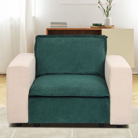 Ainfox Module Sofa Oversized Sectional Sofa Green With Armrest Beige For Living Room