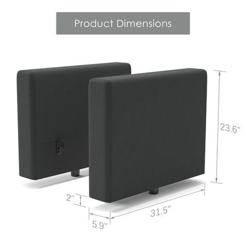 Ainfox 2-Sofa Armrest Gray Modular Sectional Sofa Couch, Convertible Sofa Couch with Storage