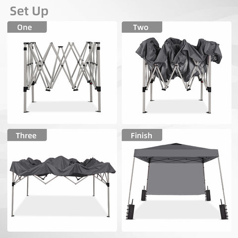 Ainfox 8ft x10ft Pop Up Canopy Tent, Portable Gazebo, Outdoor Canopy for Events With 1/2 SideWall and 4 Sandbags