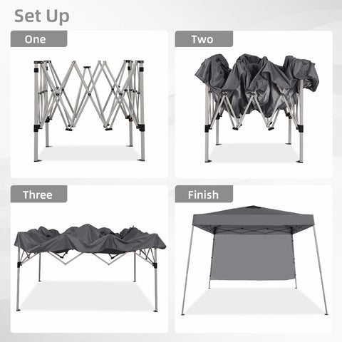 Ainfox 8ft x10ft Pop Up Canopy Tent, Portable Gazebo, Outdoor Canopy for Events With 1/2 SideWall