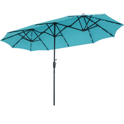 Ainfox 13ft Patio Umbrella Outdoor With 36 Led Lights For Outdoor,Market