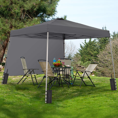 Ainfox 8ft x10ft Pop Up Canopy Tent, Portable Gazebo, Outdoor Canopy for Events With 1/2 SideWall and 4 Sandbags
