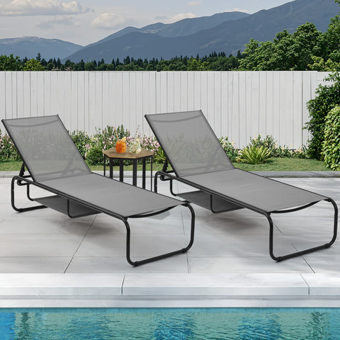 Ainfox 2 pcs Patio Lounge Chair Outdoor, Pool Lounge Chairs