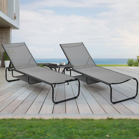 Ainfox 2 pcs Patio Lounge Chair Outdoor, Pool Lounge Chairs