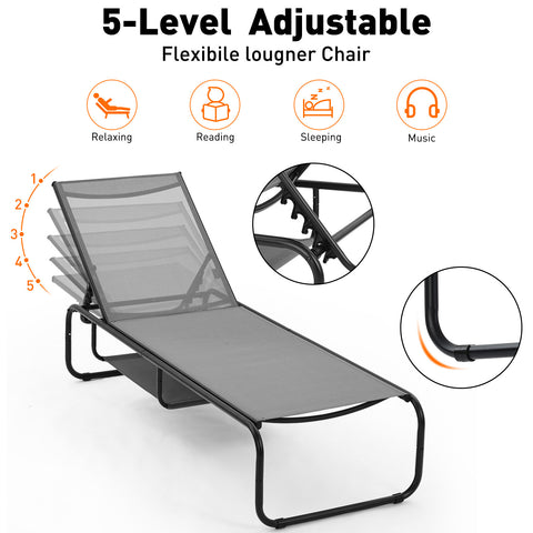 Ainfox 2 pcs Patio Lounge Chair Outdoor, Pool Lounge Chairs