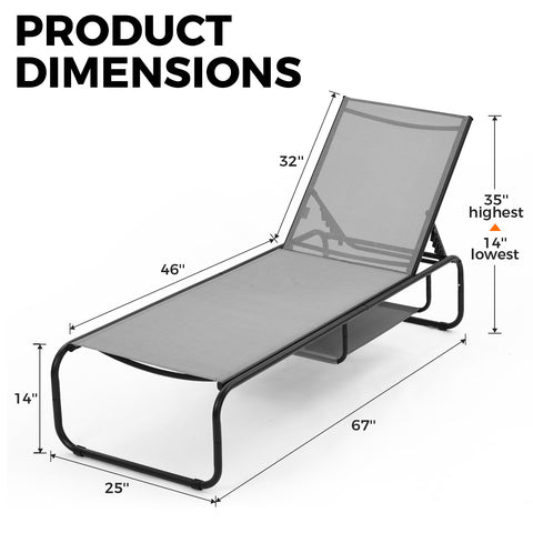 Ainfox 2 pcs Patio Lounge Chair Outdoor, Pool Lounge Chairs