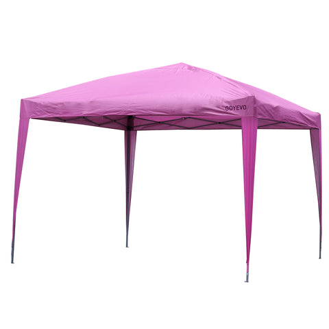 GDYEVO Patio 10x10 ft Pop Up Canopy Tent, Outdoor Canopy, Commercial Instant Gazebos, Easy Set up Carpas for Events, Parties, Camping, Pink.
