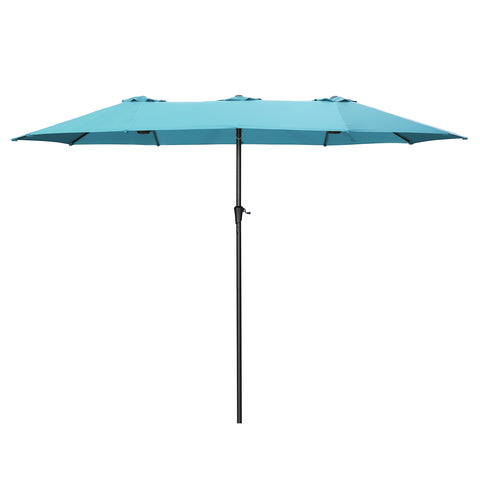 15Ft Double-Sided Patio Umbrella Outdoor Market Umbrella with Crank/Without Base