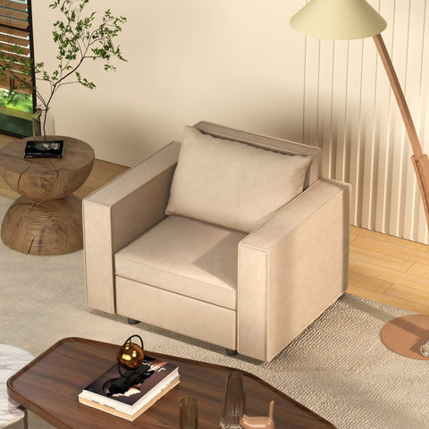 Ainfox Module Sofa Single Sofa Beige with Storage