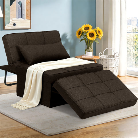 Ainfox 71 inch Dark Grey Convertible Sofa Bed Convertible Chair, Folding & No Installation Ottoman Bed