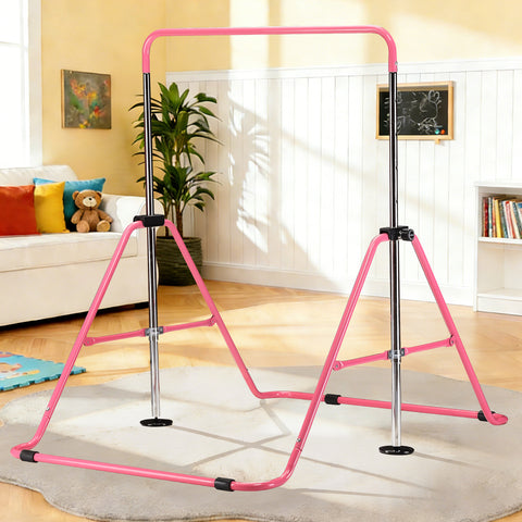 Ainfox Gymnastics Bar with Optional Mat, Foldable Gymnastics Horizontal Bar Adjustable Height, Gymnastic Training Bar