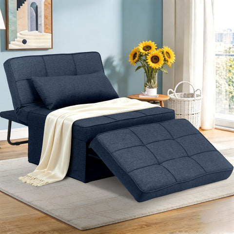 Ainfox 71 inch Dark Grey Convertible Sofa Bed Convertible Chair, Folding & No Installation Ottoman Bed