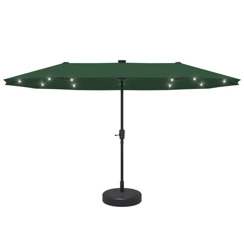 Ainfox 13ft Outdoor Patio Umbrella with Lights and Decorative Pattern Umbrella Base