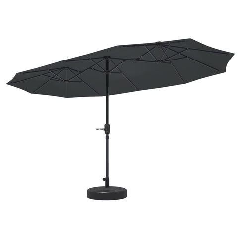13ft patio umbrella Ainfox 13ft Patio Umbrella Outdoor Two Layers With Umbrella Base Gray
