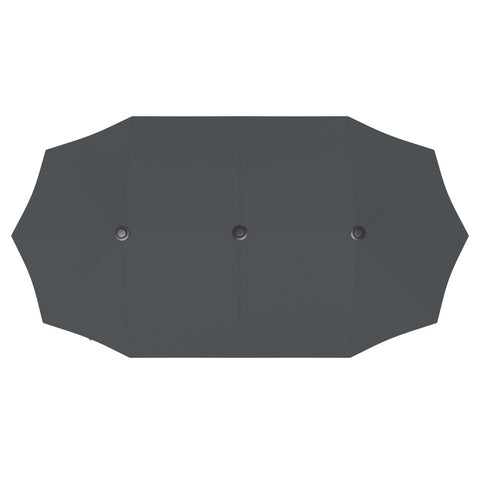 Ainfox 13ft Large Patio Umbrella, Outdoor Double-Sided Rectangle Market Heavy Duty Umbrellas without Base, Green