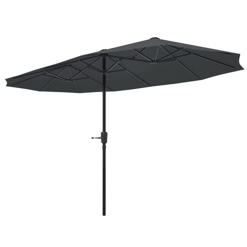 Ainfox 13ft Large Patio Umbrella, Outdoor Double-Sided Rectangle Market Heavy Duty Umbrellas without Base, Green