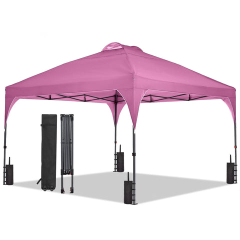Ainfox 10'x10' Pop Up Canopy Tent, Easy-Setup Gazebo, Outdoor Canopy with 3 Adjustable Heights for Events, Parties, Camping