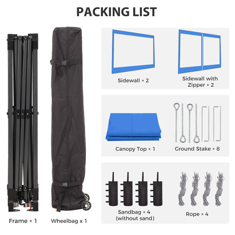 Ainfox 12ft x12ft Pop Up Canopy With 4 transparent sidewalls Outside Canopy with Wheeled Carry Bag, Bonus 8 Stakes and 4 Ropes