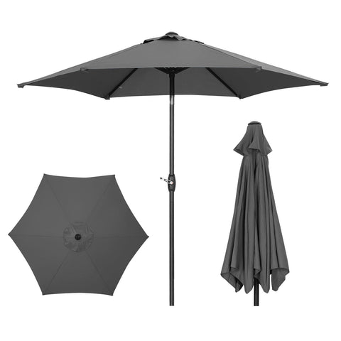 Ainfox 9ft Lake Blue Patio Umbrella with Push Button Tilt and Crank, UV and Waterproof Canopy