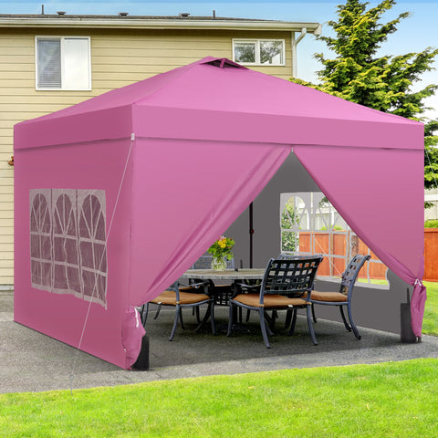 Ainfox 12x12 Pop up Canopy Tent with One Push Setup and Sidewalls,Instant Outdoor Shade Gazebos with Weighted Sandbags