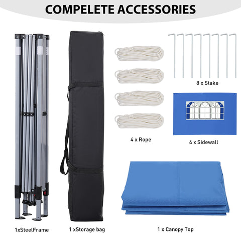 Ainfox 10 x 10 ft Pop up Canopy Tent with Sidewalls,Instant Outdoor Canopies,Shade Tents with Carrying Bag