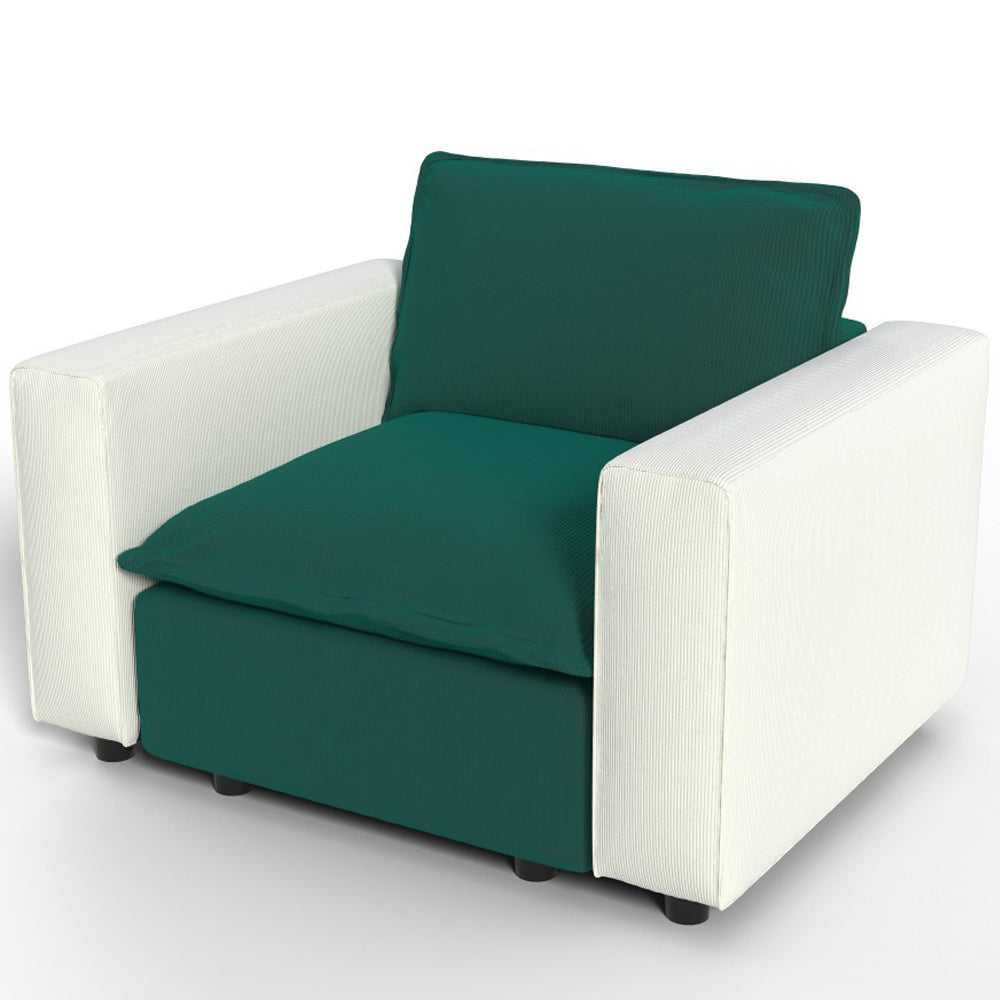 AINFOX Oversized Sectional Sofa in Green and Beige