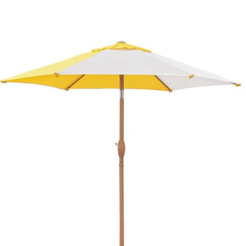 Ainfox 7.5 ft Multi-Color Straight Patio Umbrella Yellow And White Without Umbrella Base