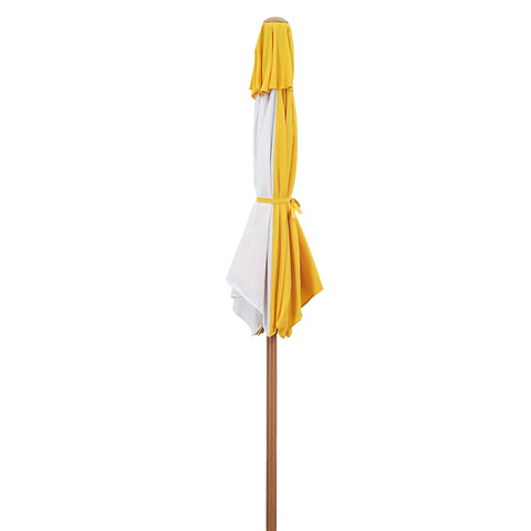 Ainfox 7.5 ft Multi-Color Straight Patio Umbrella Yellow And White Without Umbrella Base