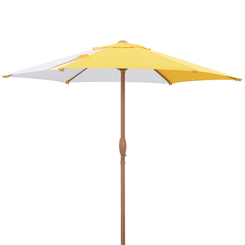 Ainfox 7.5 ft Multi-Color Straight Patio Umbrella Yellow And White Without Umbrella Base