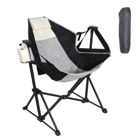 Ainfox Adults Heavy Duty Camping Chair High Back Folding Chair with Thickened Steel FramePadded Portable Outdoor Chair