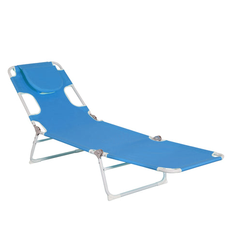 Ainfox Folding Chaise Lounge Chair, Patio Sun Tanning Lounger Reclining Back