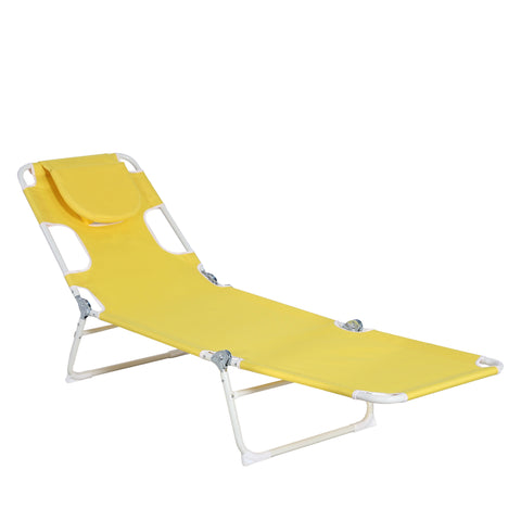 Ainfox Folding Chaise Lounge Chair, Patio Sun Tanning Lounger Reclining Back
