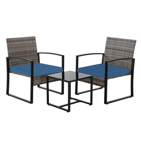 Ainfox 3 Piece Outdoor Patio Furniture Patio Bistro Set Rattan Balcony Furniture Set