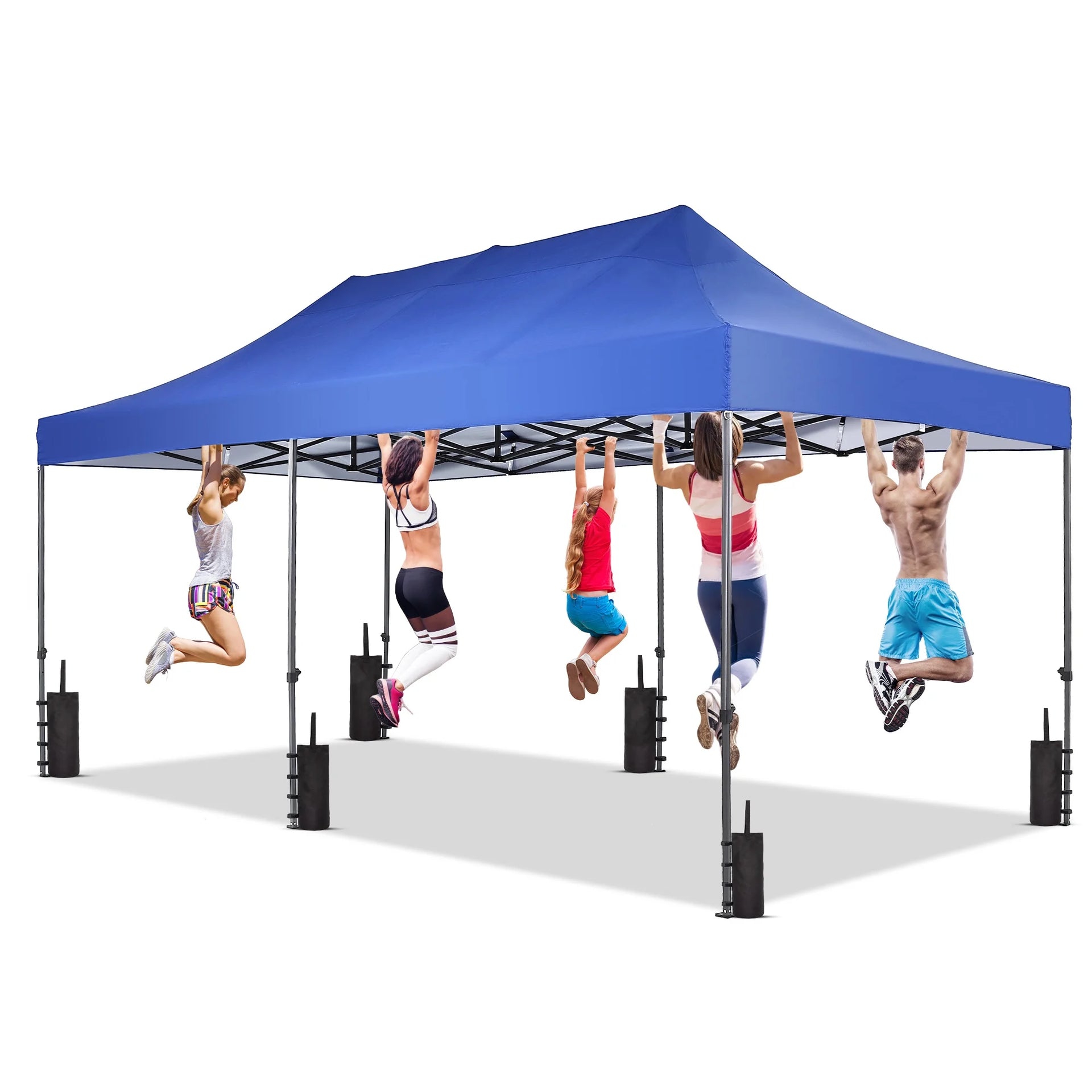 10x20 Heavy Duty Pop up Canopy Tent Outdoor Instant Folding Gazebo Wheeled Bag Waterproof UV Protection Shade Events