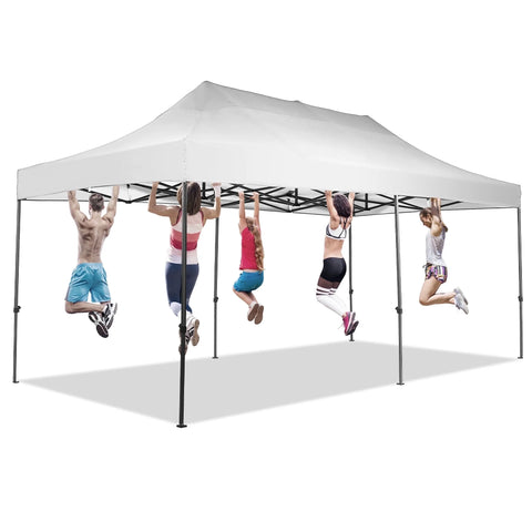 Ainfox 10x20 Heavy Duty Pop up Canopy Tent, Outdoor Instant Folding Gazebo with Wheeled Bag, Waterproof UV Protection Shade for Events