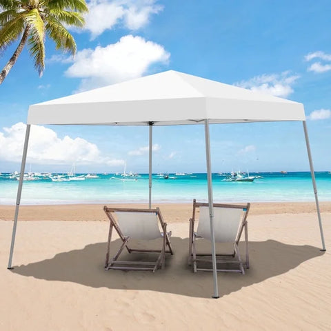 Ainfox 8 x 8 ft Pop up Canopy Tent, Instant Slant Outdoor Gazebo for Beach, Sun Shade,Outdoor Activies,Weddings