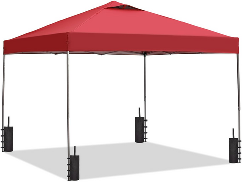 Ainfox 10 x 10 ft Pop-Up Canopy  Patio Canopy With 4 Sand bags For Patio,Garden,Party