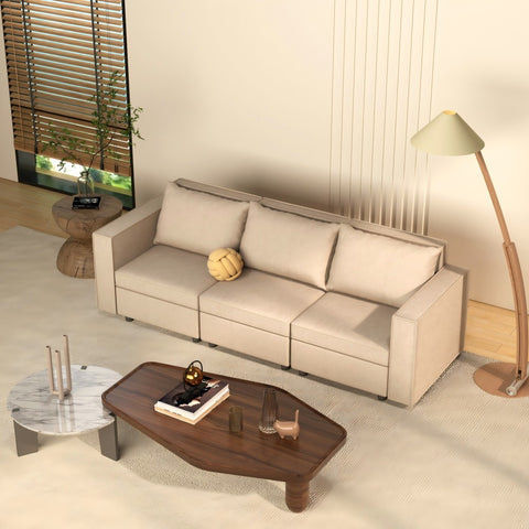 Ainfox Storage Module Sofa Three Seats Adjust Sofa Beige